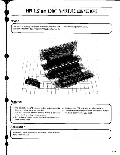 Hirose Electric HIF7 Series 1.27mm Miniature Connectors Datasheet - cover page