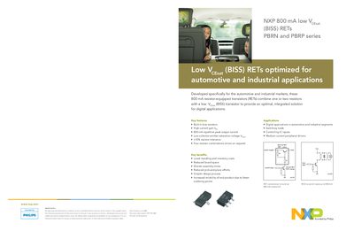 NXP PBRN/PBRP Series 800 mA Low VCEsat RETs Datasheet - cover page