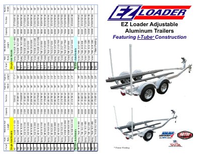 EZ Loader Adjustable Aluminum Trailers Product Leaflet - cover page