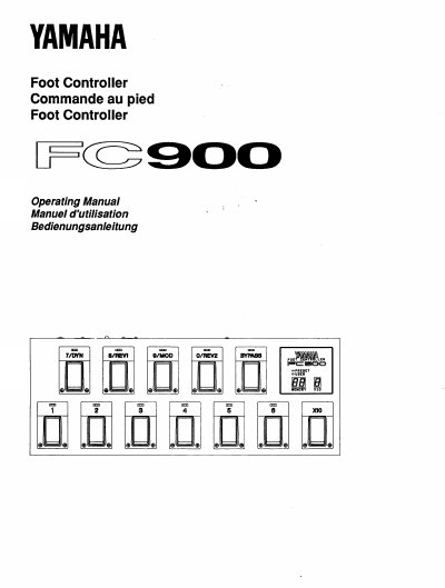 Yamaha FC900 Foot Controller Operating Manual