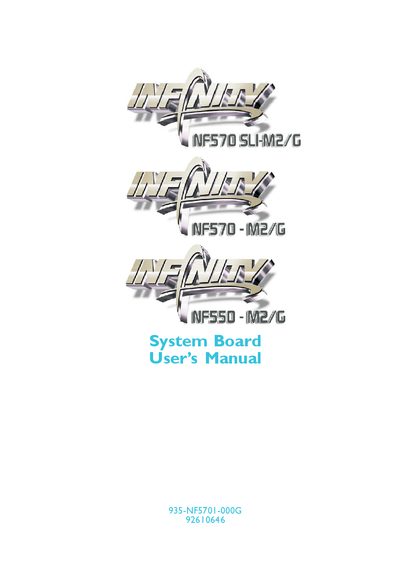 INFNITY NF570SLI-M2/G NF570-M2/G NF550-M2/G System Board User Manual