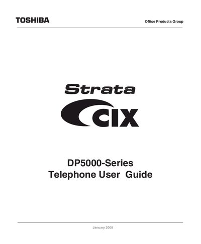 Toshiba DP5000-Series Telephone User Guide - cover page