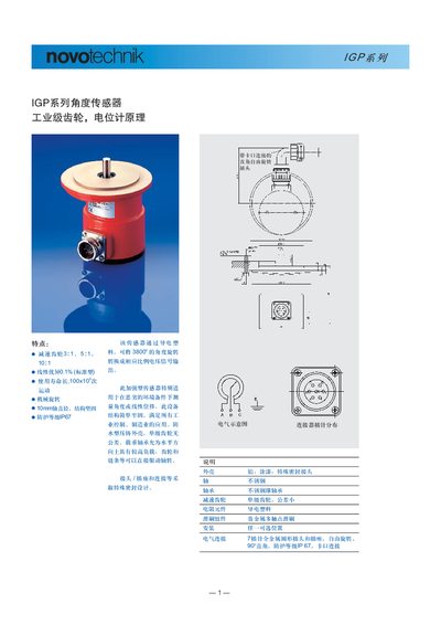 IGP Series Angle Sensor Datasheet - cover page