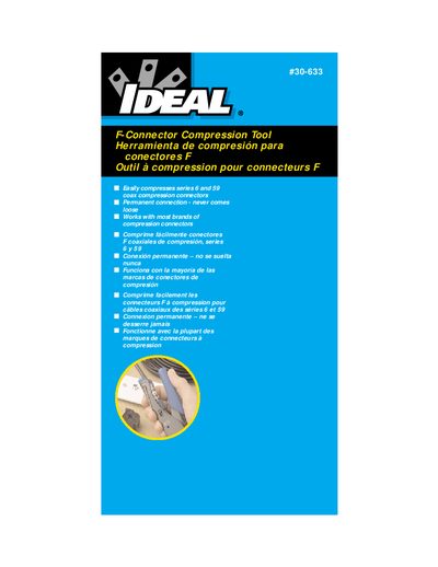 IDEAL 30-633 F-Connector Compression Tool Instructions - cover page