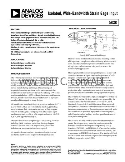 Analog Devices 5B38 Handbook - cover page