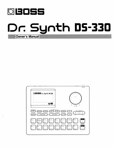 BOSS DS-330 Dr. Synth Owner's Manual - cover page