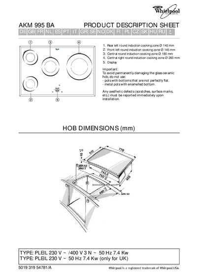 Whirlpool AKM 995 BA Induction Hob User Manual - cover page