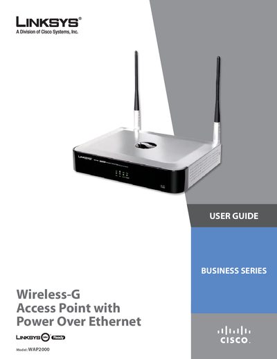 Linksys WAP2000 Wireless-G Access Point User Guide - cover page