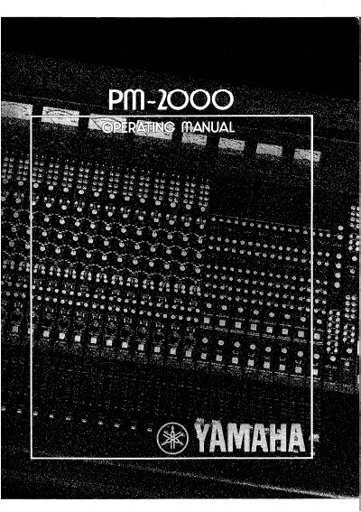 Yamaha PM-2000 Mixing Console Operating Manual - cover page