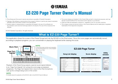 Yamaha EZ-220 Digital Keyboard User Manual - cover page