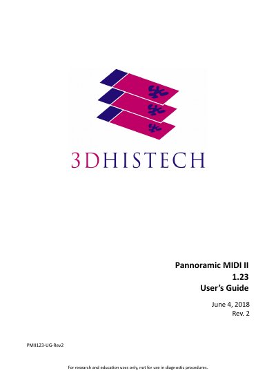 3DHISTECH Pannoramic MIDI II 1.23 User Manual - cover page