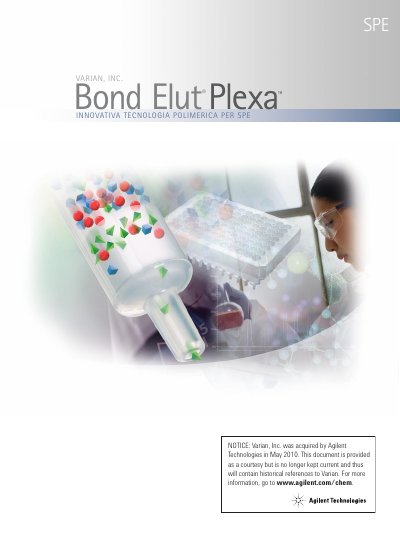Agilent Bond Elut Plexa SPE Product Leaflet - cover page