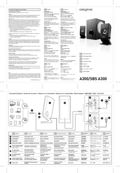 Creative A300/SBS A300 Quick Start Guide - cover page