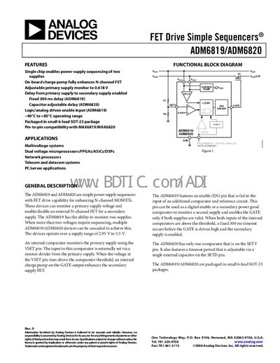 Analog Devices ADM6819/ADM6820 Datasheet - cover page