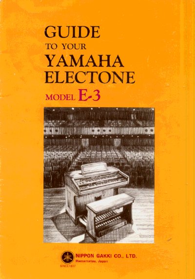 Yamaha Electone E-3 Playing Guide - cover page
