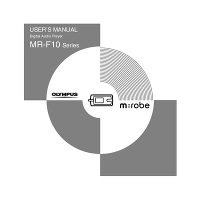 Olympus MR-F10 Series Digital Audio Player User's Manual