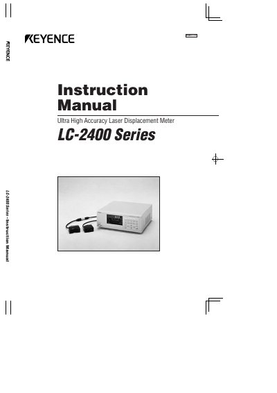 KEYENCE LC-2400 Series Instruction Manual - cover page
