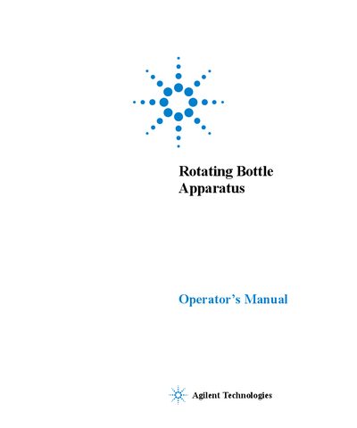 Agilent Rotating Bottle Apparatus Operator's Manual - cover page
