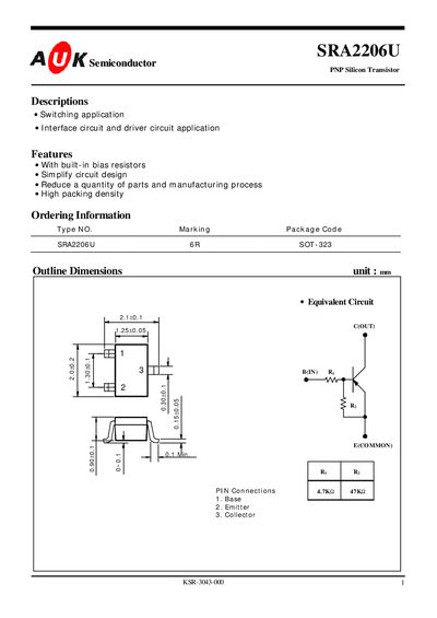 AK Semiconductor SRA2206U Datasheet