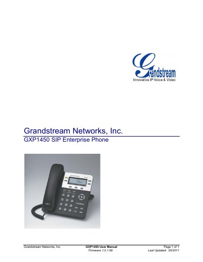 Grandstream GXP1450 SIP Enterprise Phone User Manual - cover page