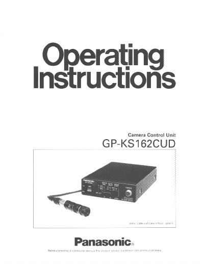 Panasonic GPKS162CUD Manual - cover page