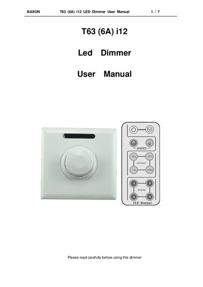 Bason T63 (6A) i12 LED Dimmer User Manual - cover page