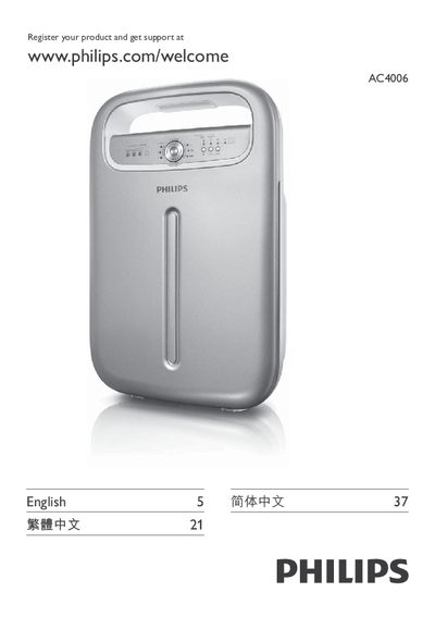 Philips AC4006 Air Conditioner User Manual - cover page