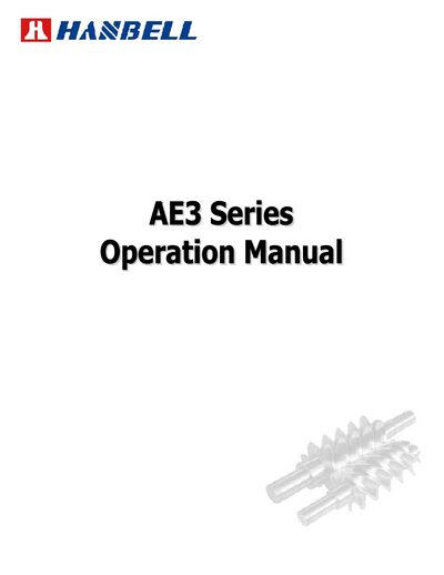 Hanbell AE3 Air Compressor Operation Manual - cover page