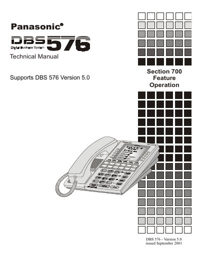 Panasonic DBS 576 Digital Business System Technical Manual