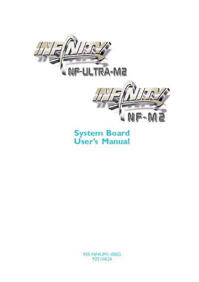 INFINITY NF-UL TRA-M2/NF-M2 Manual