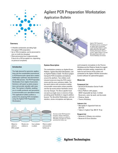 Agilent PCR Preparation Workstation Application Note - cover page