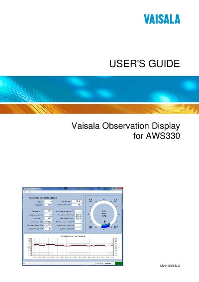 Vaisala AWS330 Observation Display User's Guide - cover page