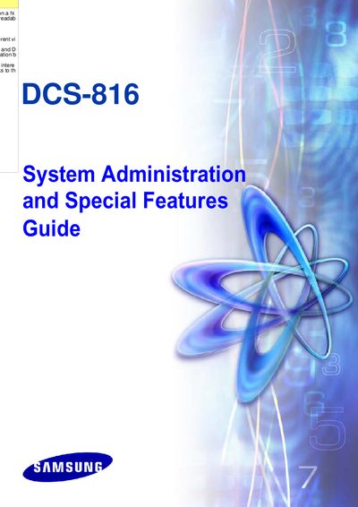 Samsung DCS-816 Keyphone System System Administration and Special Features Guide - cover page