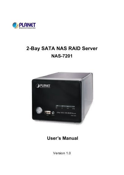 Planet NAS-7201 User Manual - cover page