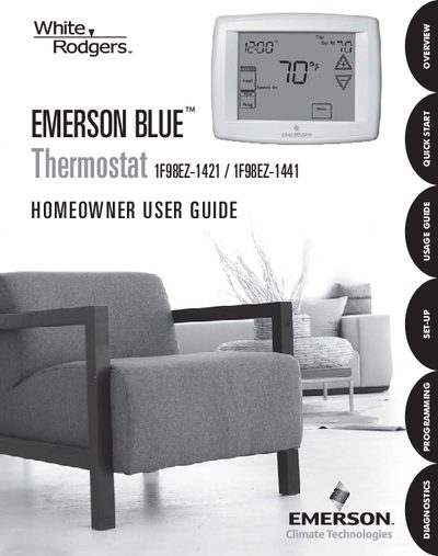 Emerson Blue Thermostat 1F98EZ-1421/1F98EZ-1441 User Guide - cover page