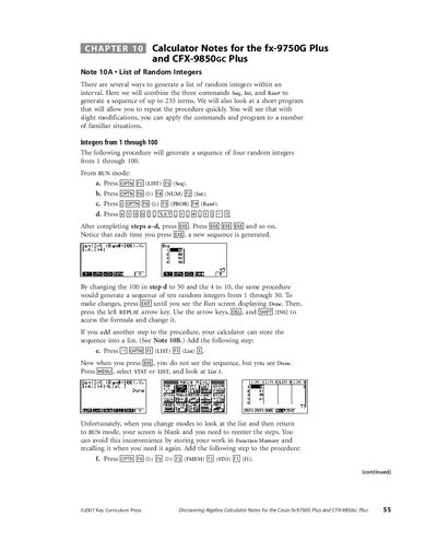 Calculator Notes for the fx-9750G Plus CFX-9850GC Plus Manual - cover page