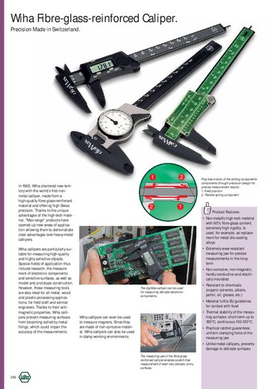 Wiha Fibre-Glass-Reinforced Caliper Product Leaflet - cover page