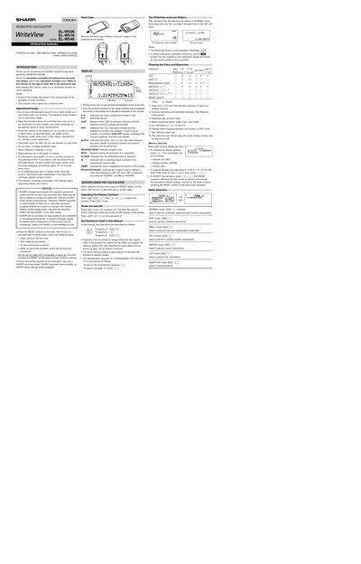 Sharp EL-W506/W516/W546 User Manual