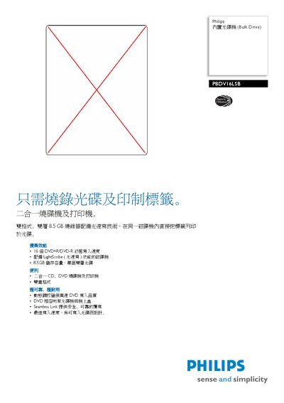 Philips PBDVI6LSB/00 Two-in-One CD/DVD Burner and Printer User Manual - cover page