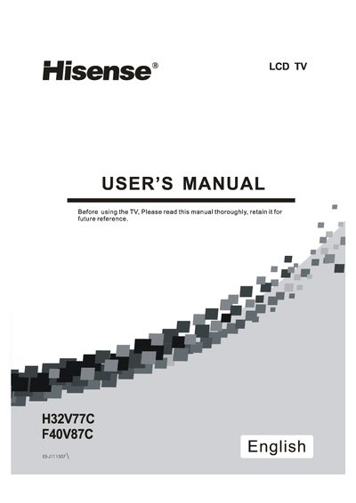 Hisense H32V77C TV User Manual - cover page