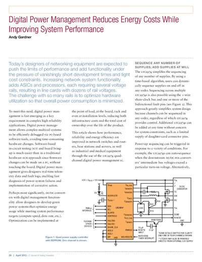 Linear Technology LTC2974 Quad-Channel Digital Power Management IC Application Note - cover page