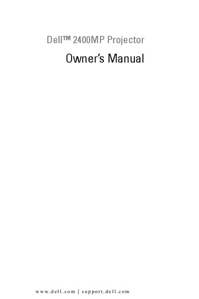 Dell 2400MP Projector User Manual