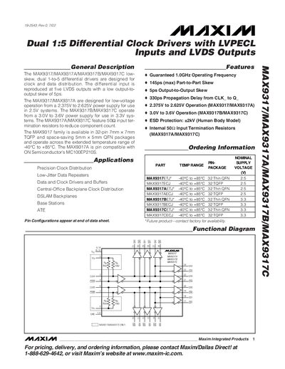 MAXIM MAX9317/MAX9317A/MAX9317B/MAX9317C Manual - cover page