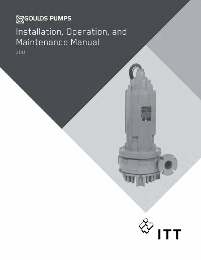 ITT JCU Pump Installation, Operation, and Maintenance Manual