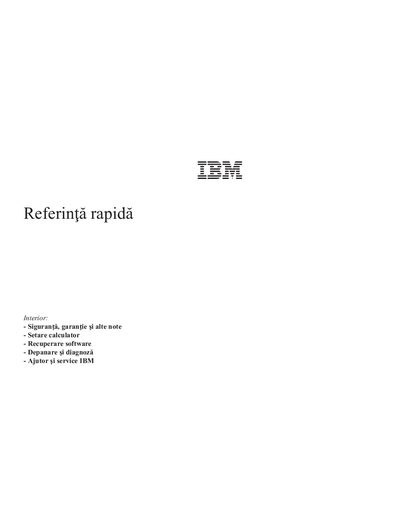 IBM Quick Reference Guide - cover page