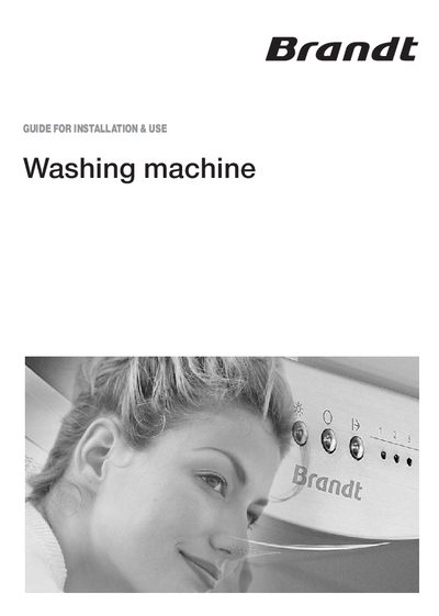 Brandt Washing Machine User Guide - cover page