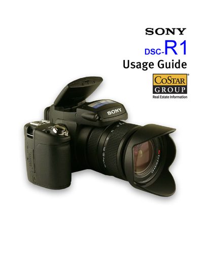 Sony DSC-R1 Camera Usage Guide - cover page