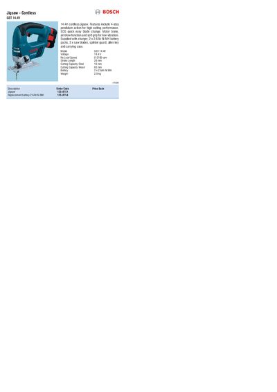 Bosch GST 14.4 Jigsaw Manual - cover page
