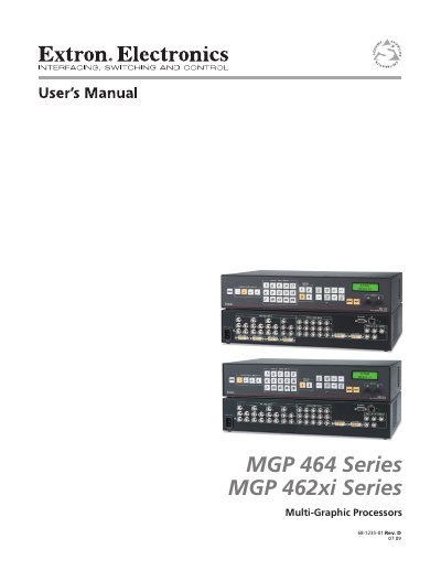 Extron MGP 464 &amp; MGP 462xi Multi-Graphic Processor User Manual