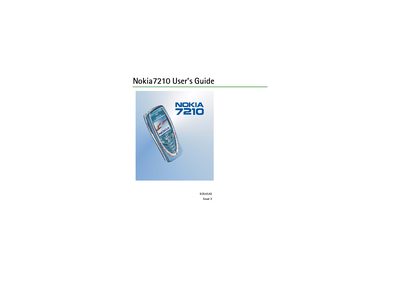 Nokia 7210 User Guide - cover page